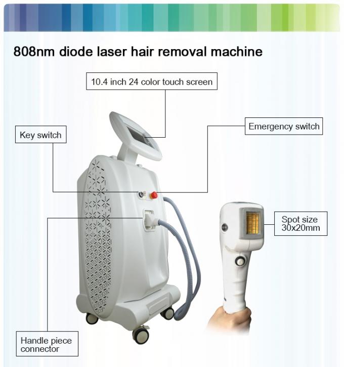 Máquina da remoção do cabelo do laser do diodo da tela de toque 810nm com ponto grande