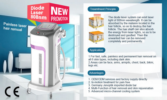 Máquina cor-de-rosa da remoção do cabelo do laser do diodo de SHR com profissional do sistema de refrigeração
